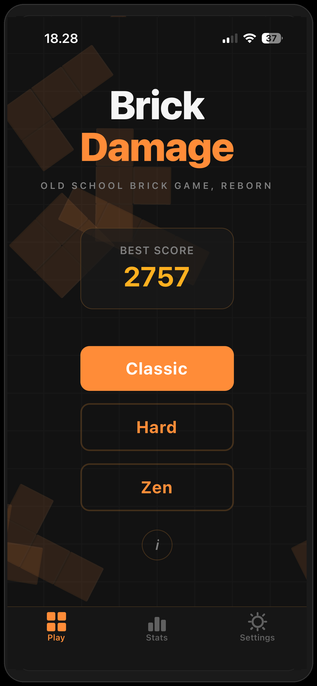 Brick Damage main menu