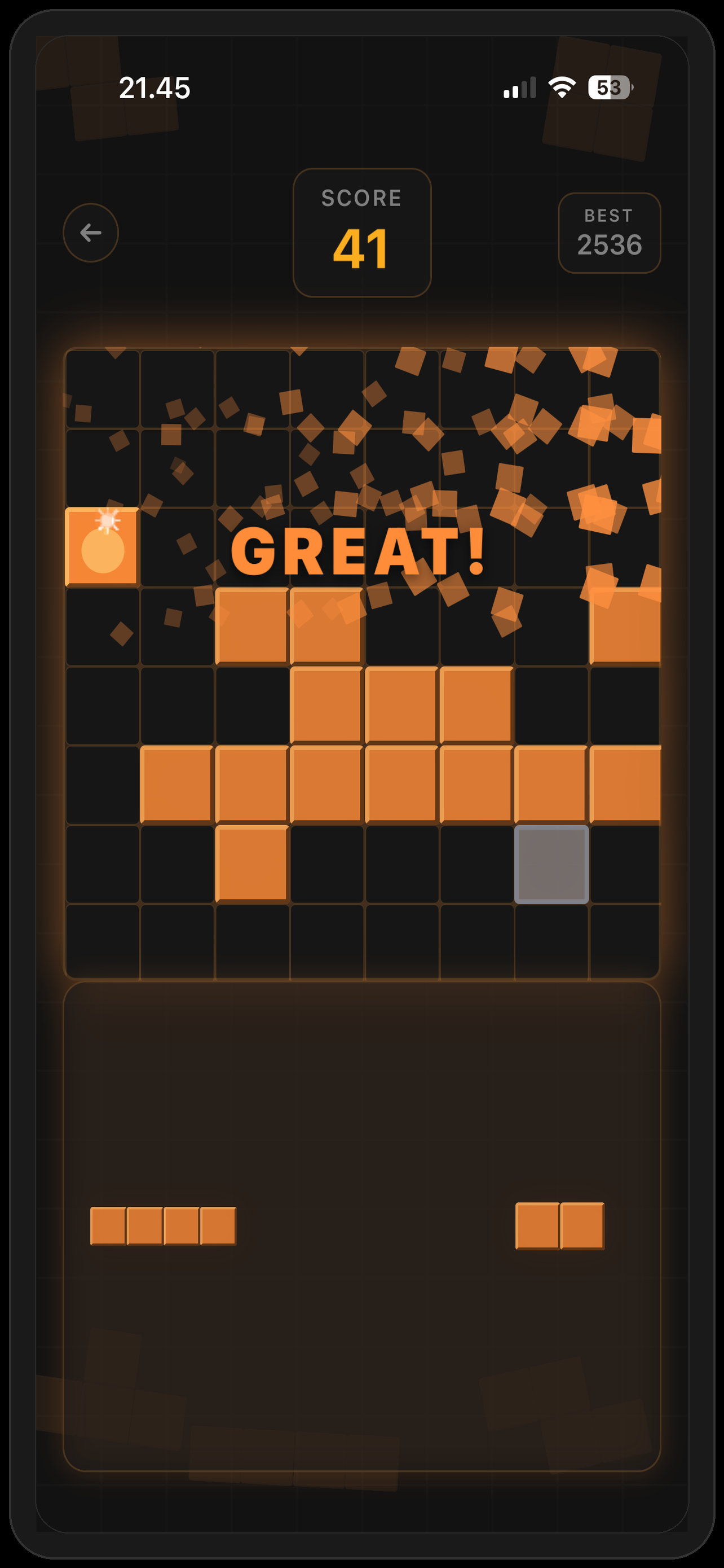 Brick Damage gameplay with line clearing